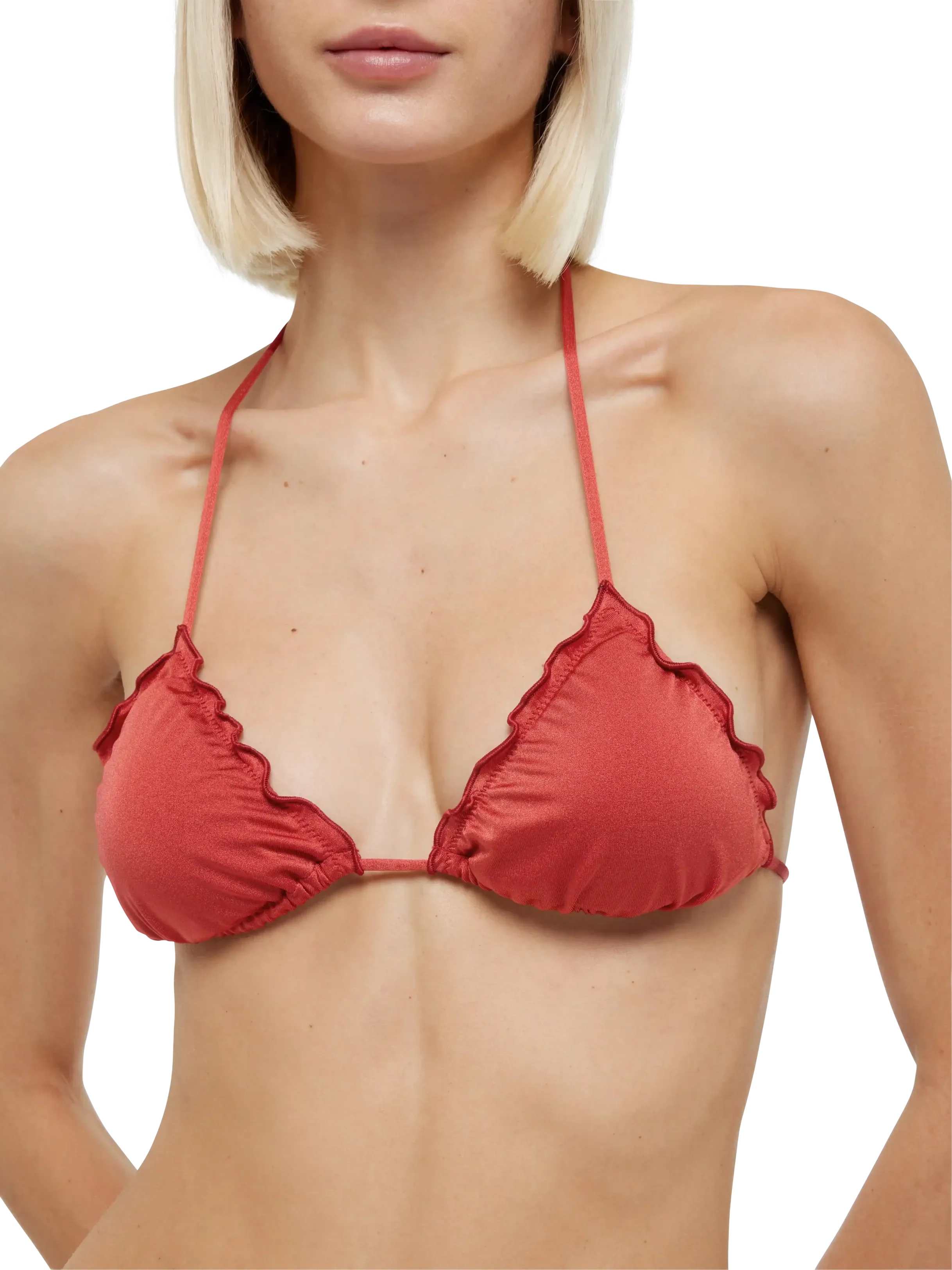 Sagittarius Miami Classic Triangle Bikini in Brick Red Shimmer