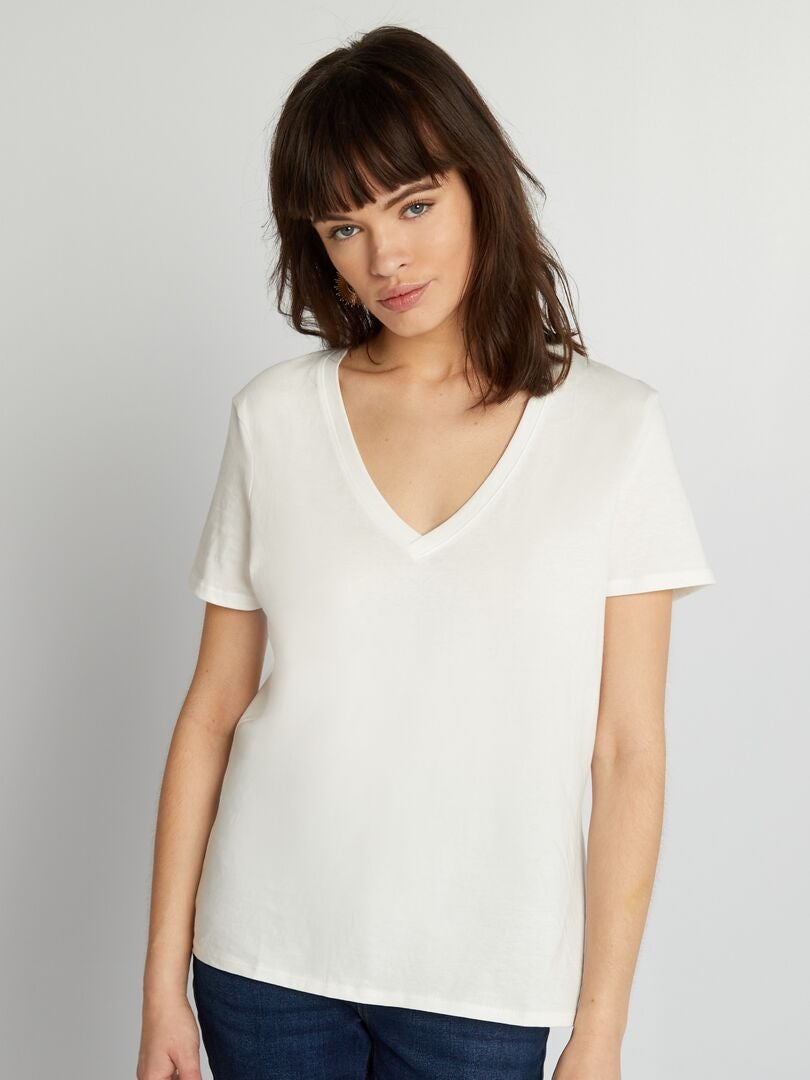 Eenvoudig T-shirt - WIT