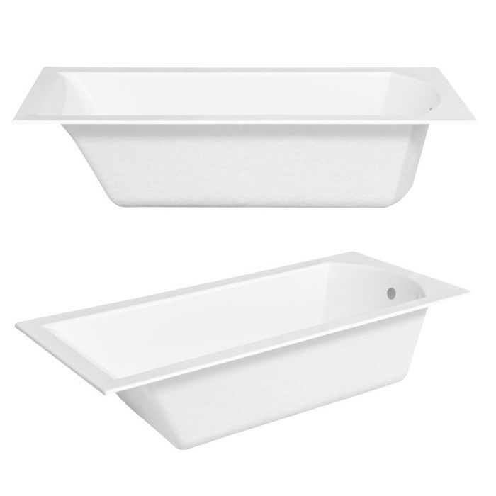 Baignoire Rectangulaire 140x70 + support en polystyrène Siphon +pieds SHEA SLIM