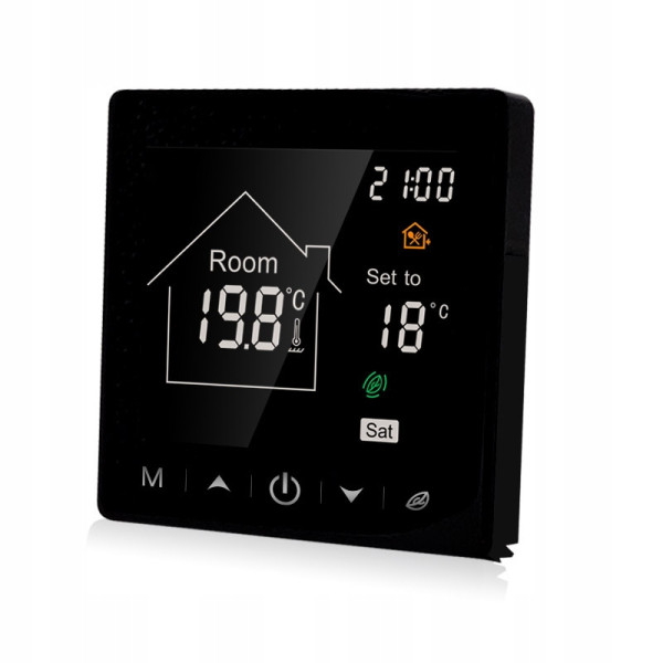 Inteligentny Termostat Zwierny 3A Piec Bojler Czarny Tr048C Rt Wifi Tuya