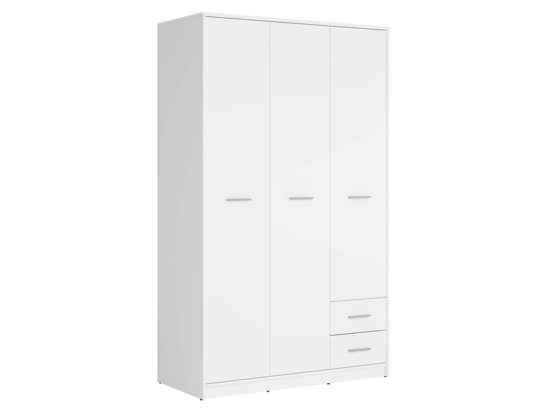 Szafa trzydrzwiowa Nepo Plus 118 cm z szufladami biała