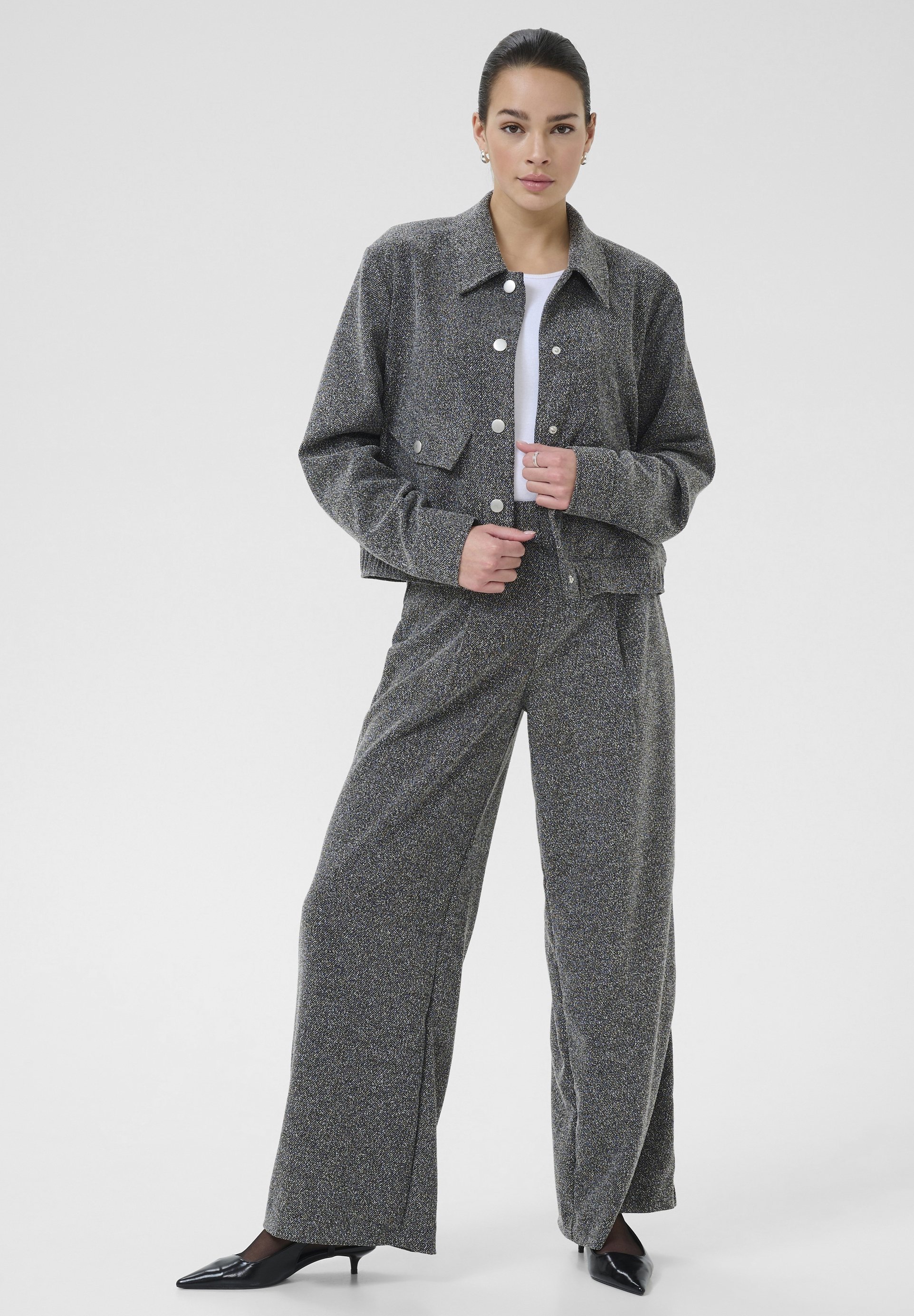 Kaffe ALBA - Pantaloni - nero melange