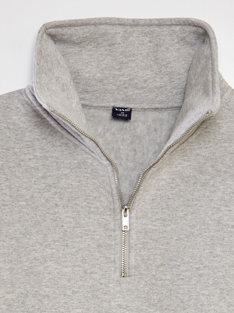 Fleece sweatshirt met rits - WIT