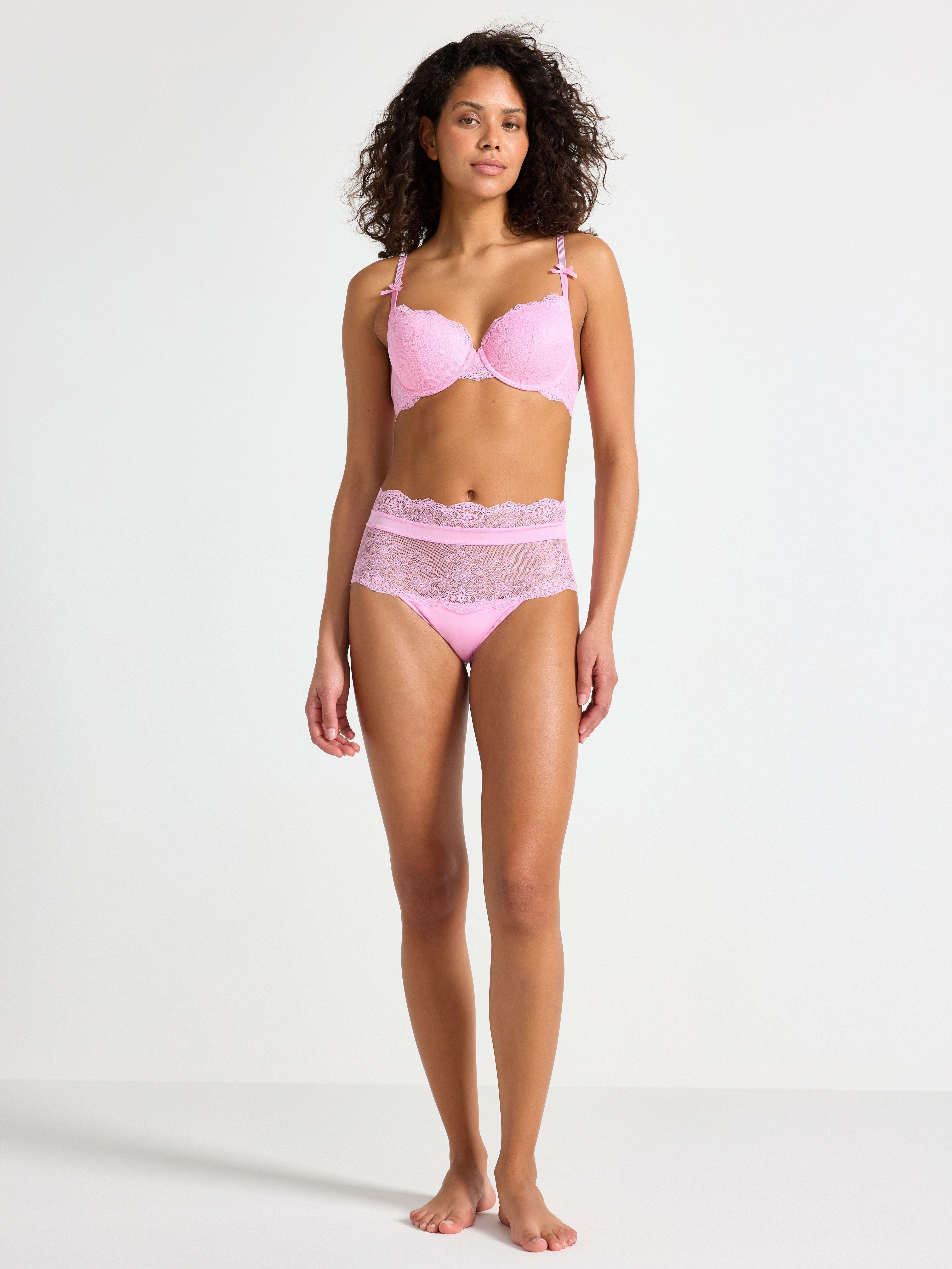 Brasilianske truser med blonder Lys rosa