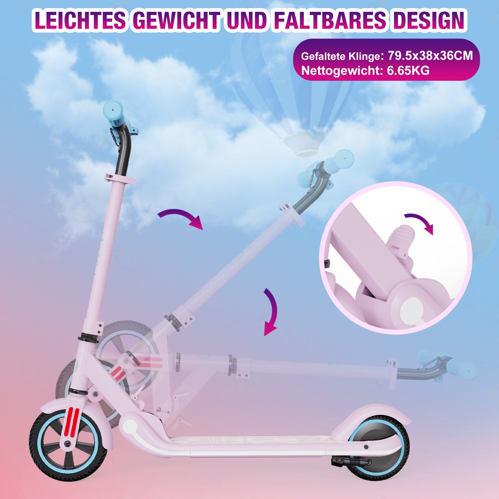 RCB mini roller, gyerek roller, összecsukható gyerek roller 150W 16km/h