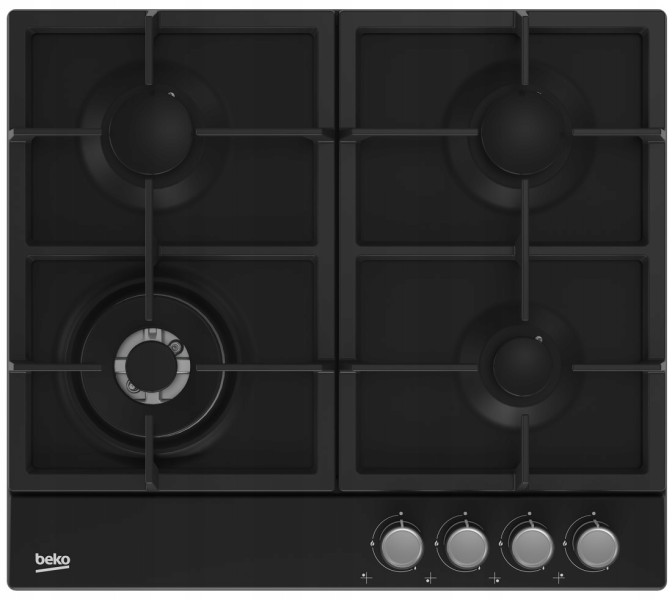 Płyta gazowa Beko HIAW64225SB 60 cm Zabudowa 7800 W Żeliwne ruszty Wok