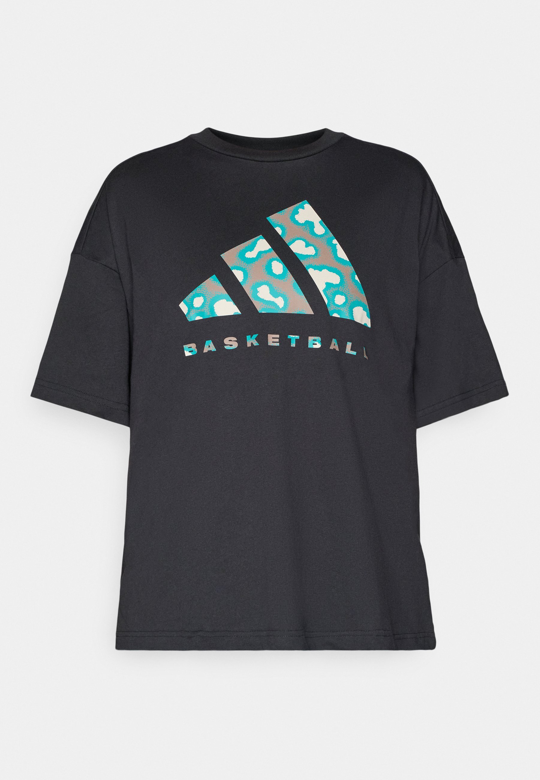 T-shirt adidas Performance CAMO - Stampa - nero/verde acqua