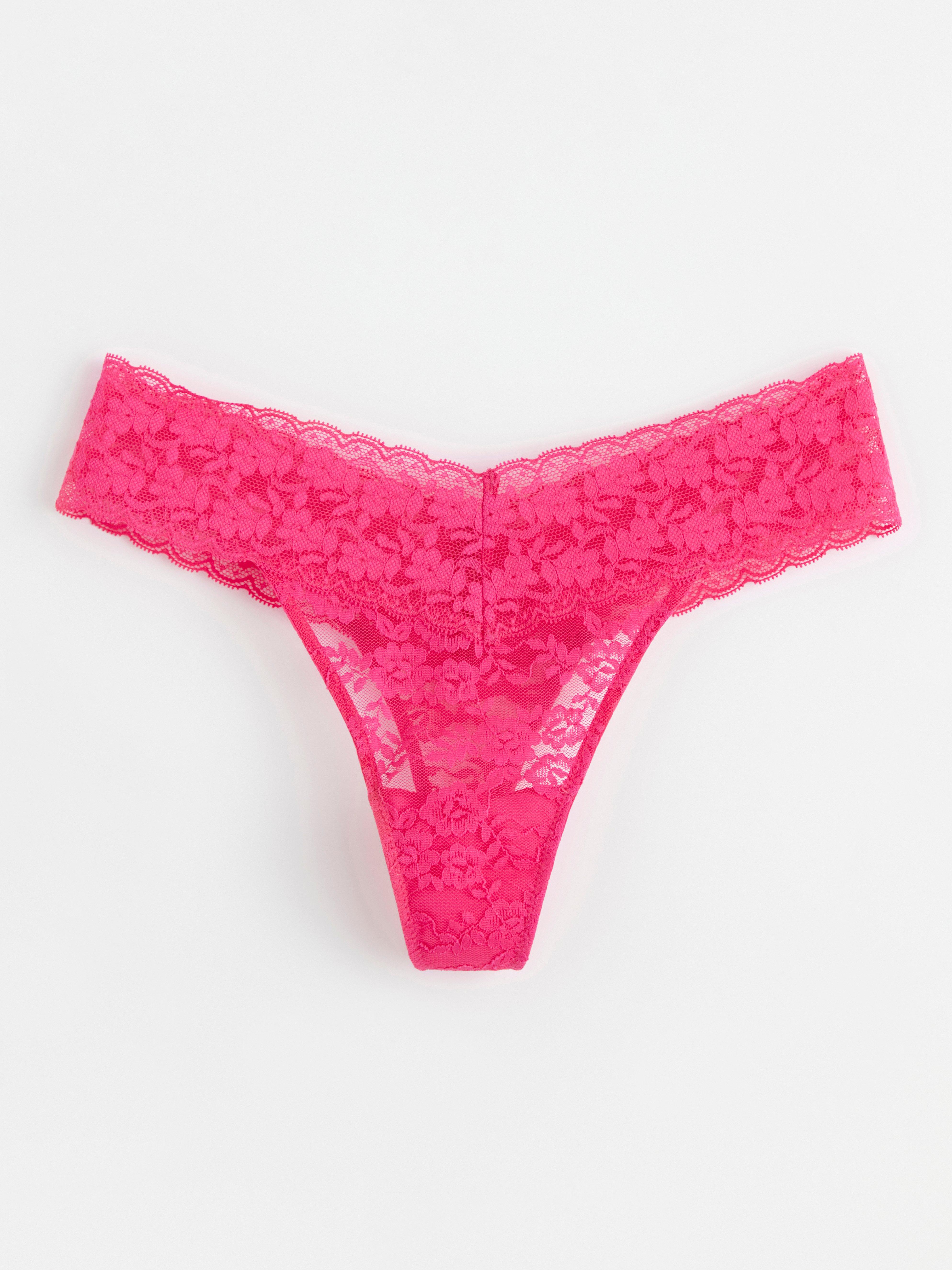 Stringtrosa i spets Dark Pink