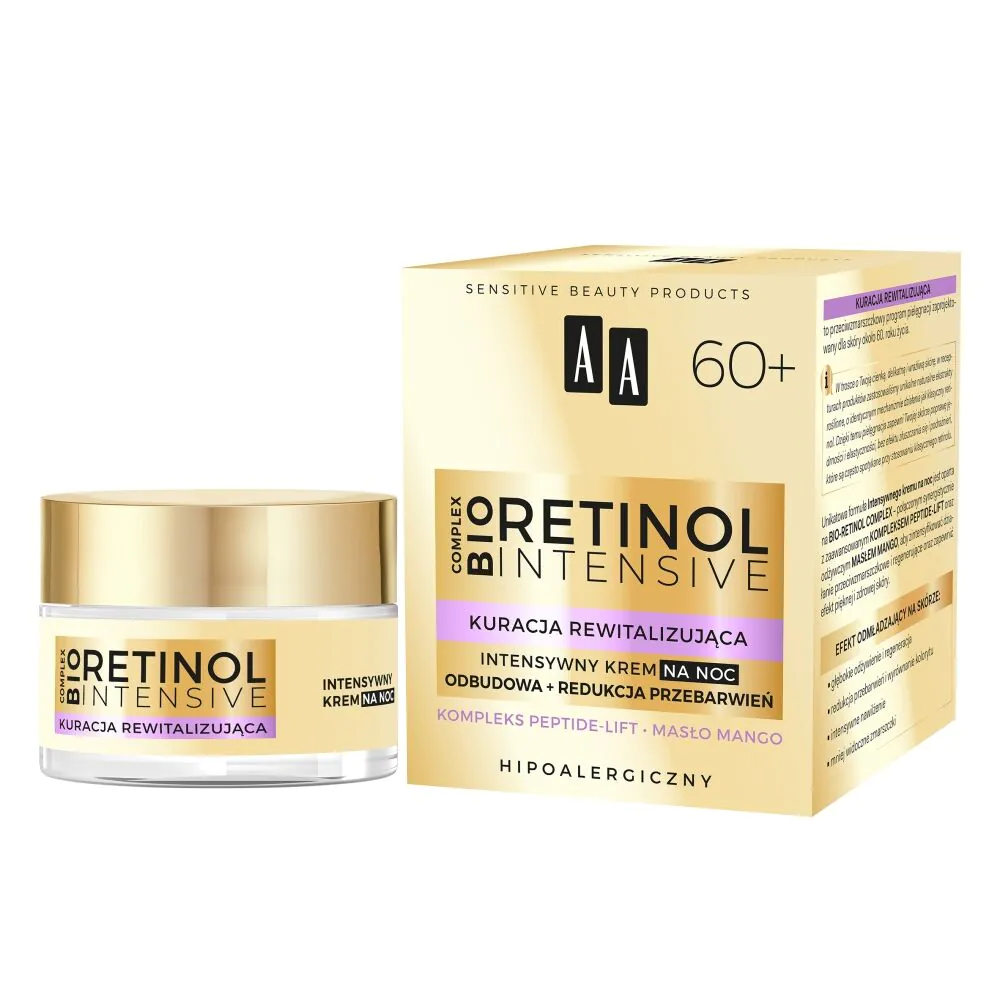 AA Retinol Intensive 60+ Intensywny krem na noc odbudowa + redukcja przebarwień