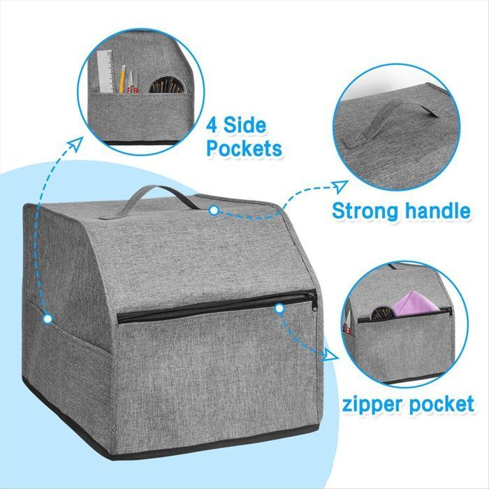 Overlock Machine Cover with Storage Pockets, Dust Cover for Sewing Machine for Most