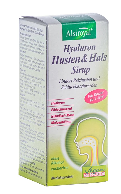 ALSIROYAL Hyaluron hoest- en keelsiroop 150 ml