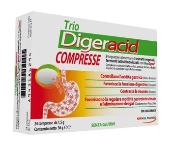 POOL PHARMA Trio Digeracid, complément alimentaire contre les brûlures d'estomac et l'hyperacidité, 24 comprimés