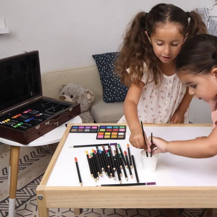 Mallette XXL De 140 Pièces - MAIN D'ARTISTE- Boite À Dessin - Activités Manuelles - Kit Complet - Art Plastiques