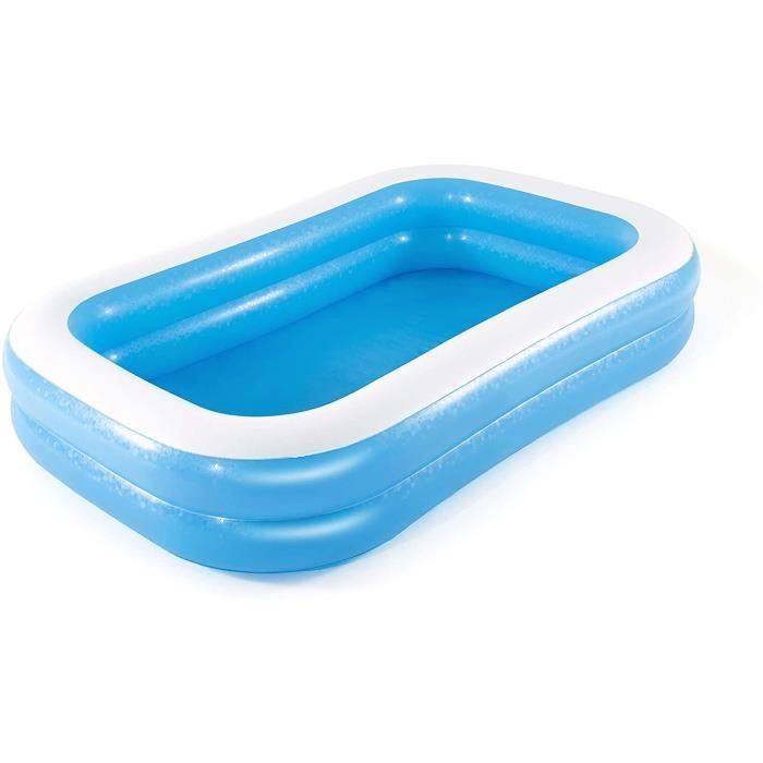 Bestway rectangular inflatable pool 262 x 175 x 51 cm - Blue and white - For children - Outdoor use