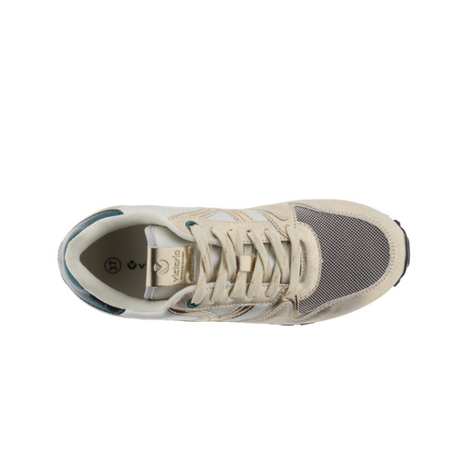 Zapatillas Victoria Cometa Multimaterial Con Piezas Metalizadas Y Cordones En Contraste