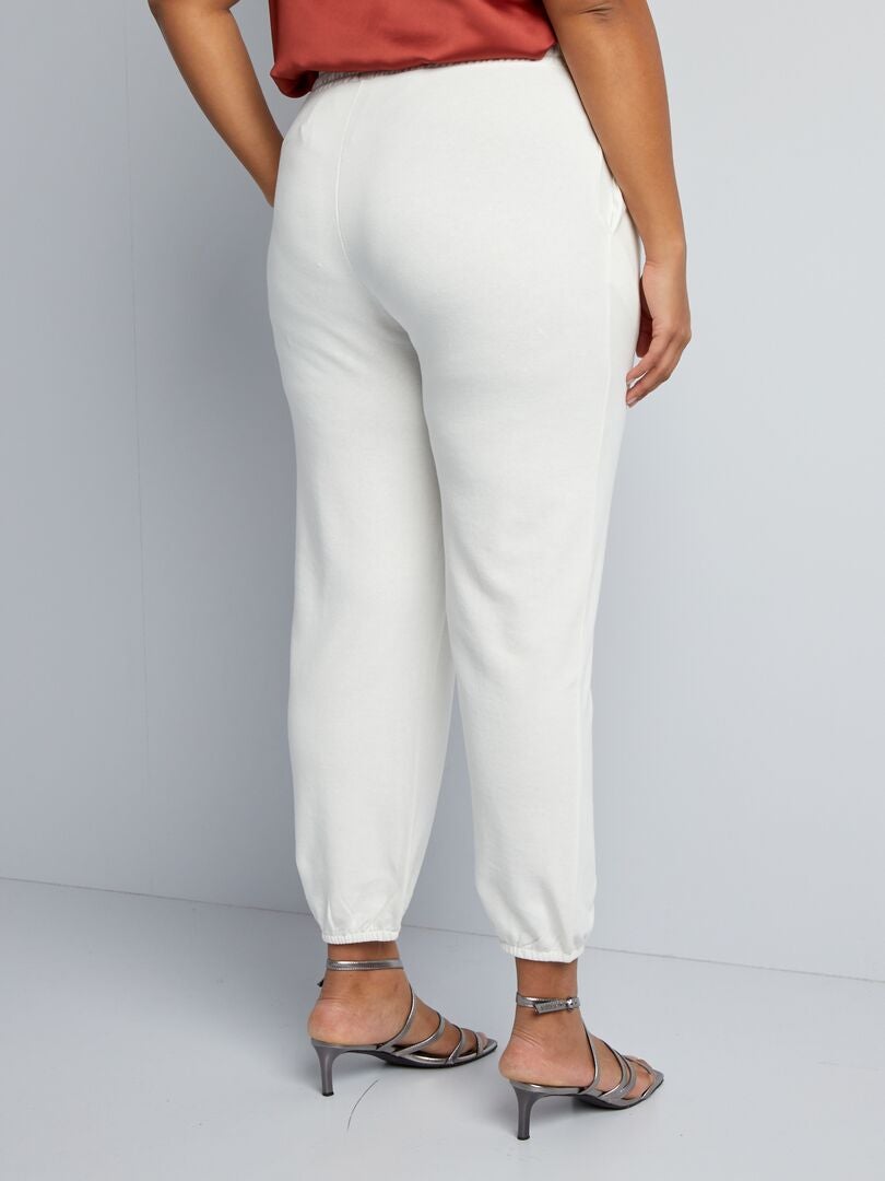 Fleece joggingbroek - WIT