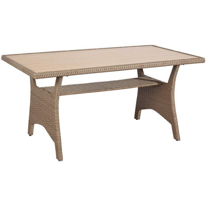 Garden furniture set - KAPAS - Steel frame and woven resin - Beige - 5 people