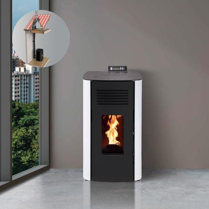 INTERSTOVES MARINA 8 sealed pellet stove - Flue kit Ø80/125 Bordeaux