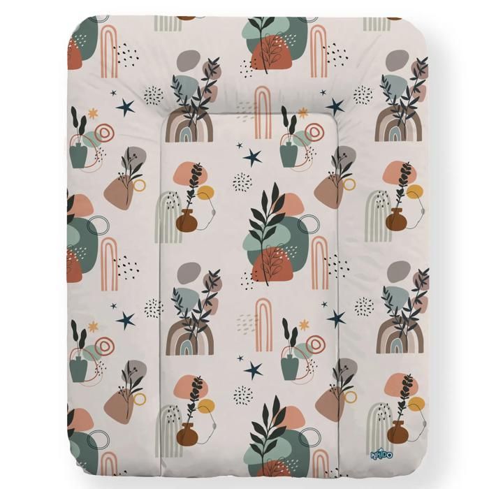 Kikido Matelas a Langer Bebe 50x70 Nature, Matelas Table a Langer Lavable pour Changer le Couche, Matelas à Langer Bébé Imperméable