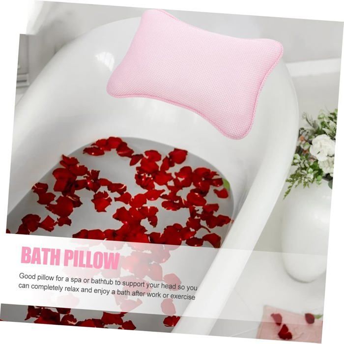 Cojín de baño de malla, almohada inflable, accesorio de spa para soporte de la cabeza y relajación.