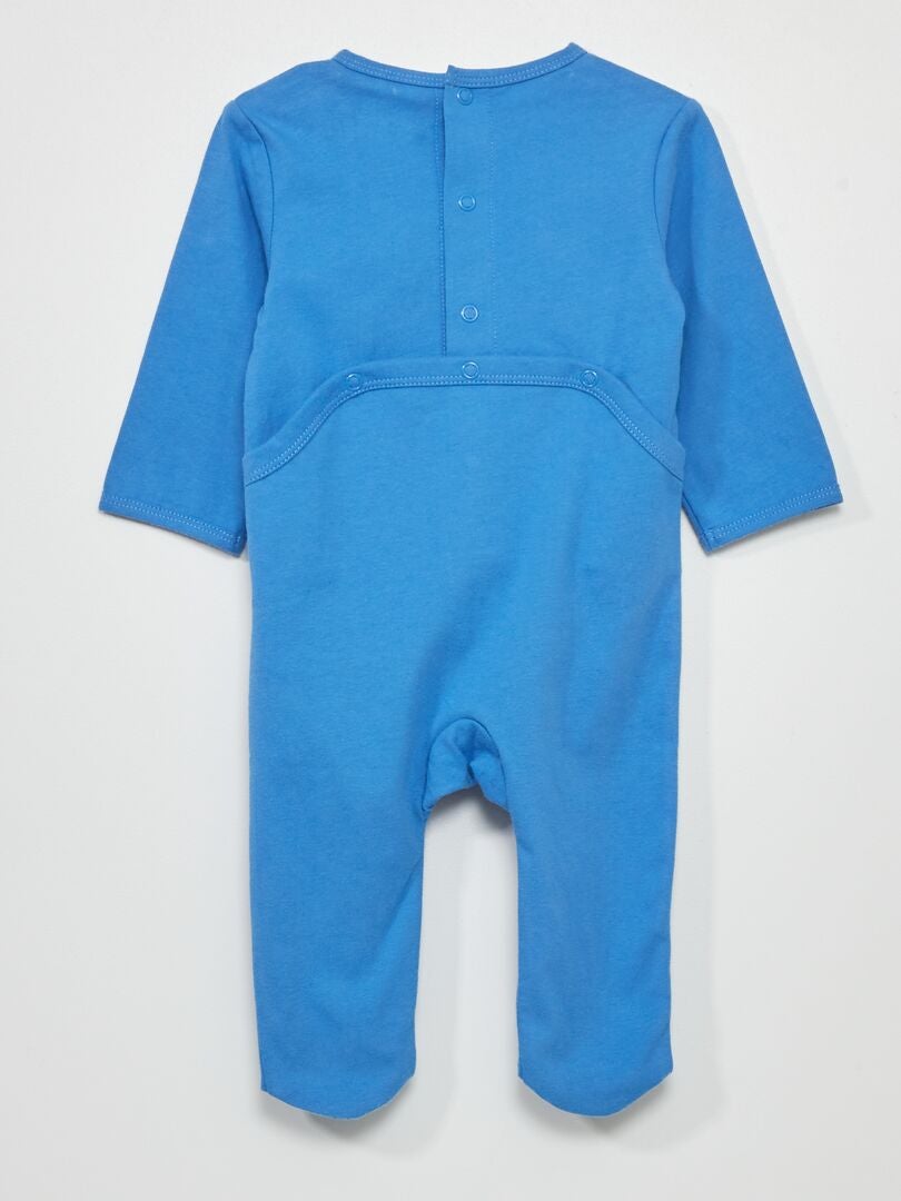 Macacão curto de malha com estampa - AZUL
