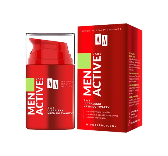 AA Men Active Care ultralekki krem do twarzy 3w1 50 ml
