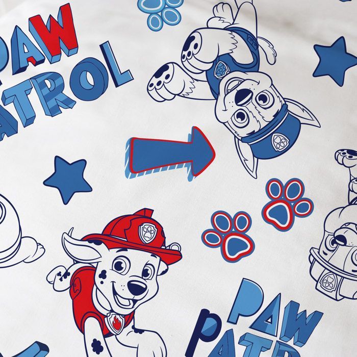 Jogo de cama infantil 100% algodão - CORES DA PATRULHA CANINA - Azul celeste - 140x200+63x63cm