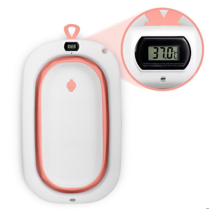 Baignoire pliable pour enfants - Ricokids - Insert pour nouveau-nés - Thermomètre intégré - Pliable et légère