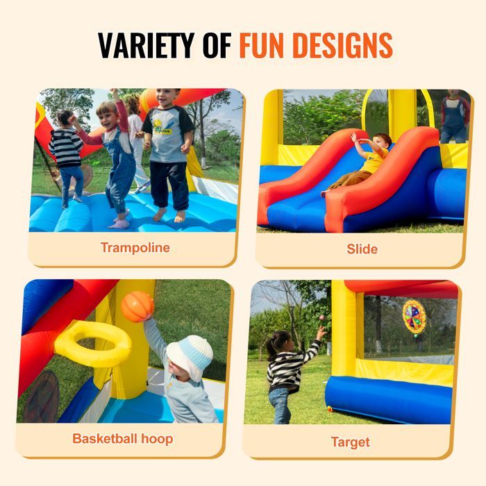 Inflatable House - Duoku - Outdoor Play House - 177x173x80 Inches - Premium Material - For Children Ages 3 to 10