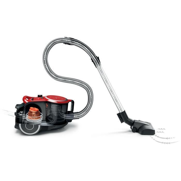 Aspiradora cilíndrica sin bolsa - BOSCH - BGC41Q69 - 600 W - ProSilence - 70 dB - Roja