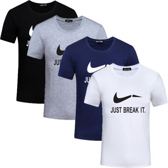 Conjunto de 4 camisetas de algodón para hombre, cuello redondo, manga corta estampada, de marca de lujo.
