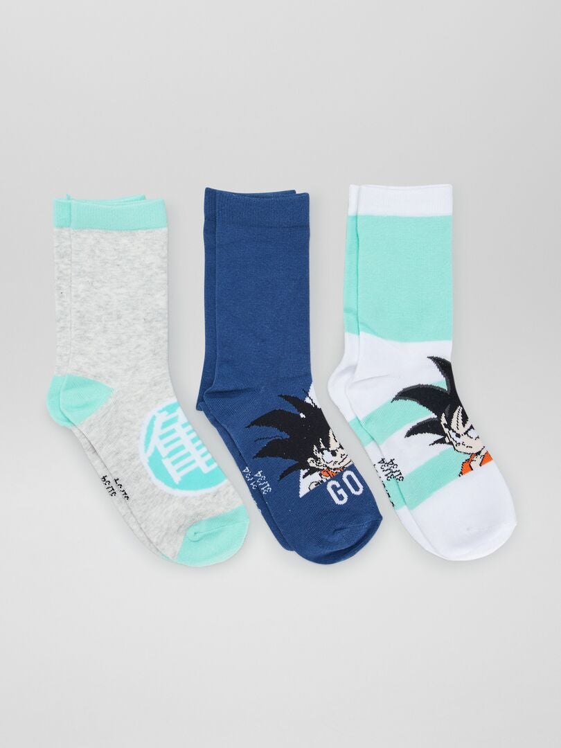 Conjunto de 3 pares de calcetines de 'Dragon Ball Z' - AZULES