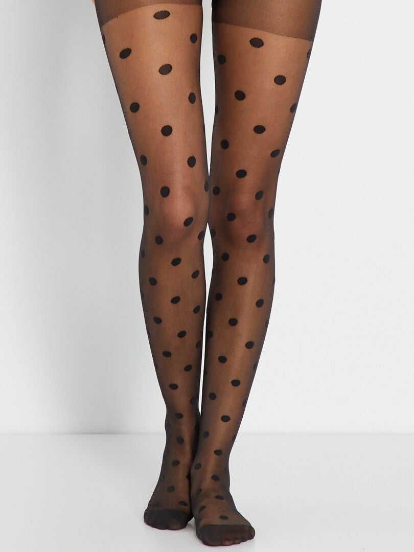 Medias con estampado 'DIM' - negras