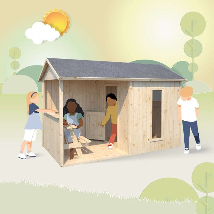 Houten hut - SOULET - Jazz - voor kinderen - met tafel