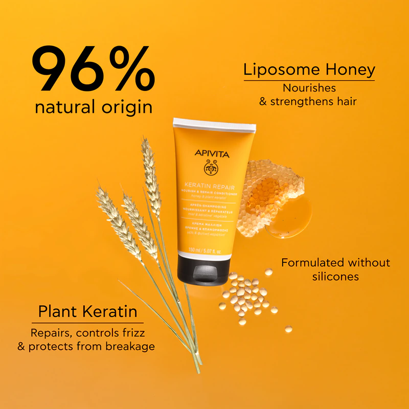 Apivita Keratin Repair Nourish Repair Conditioner regeneračný kondicionér s keratínom pre suché a poškodené vlasy