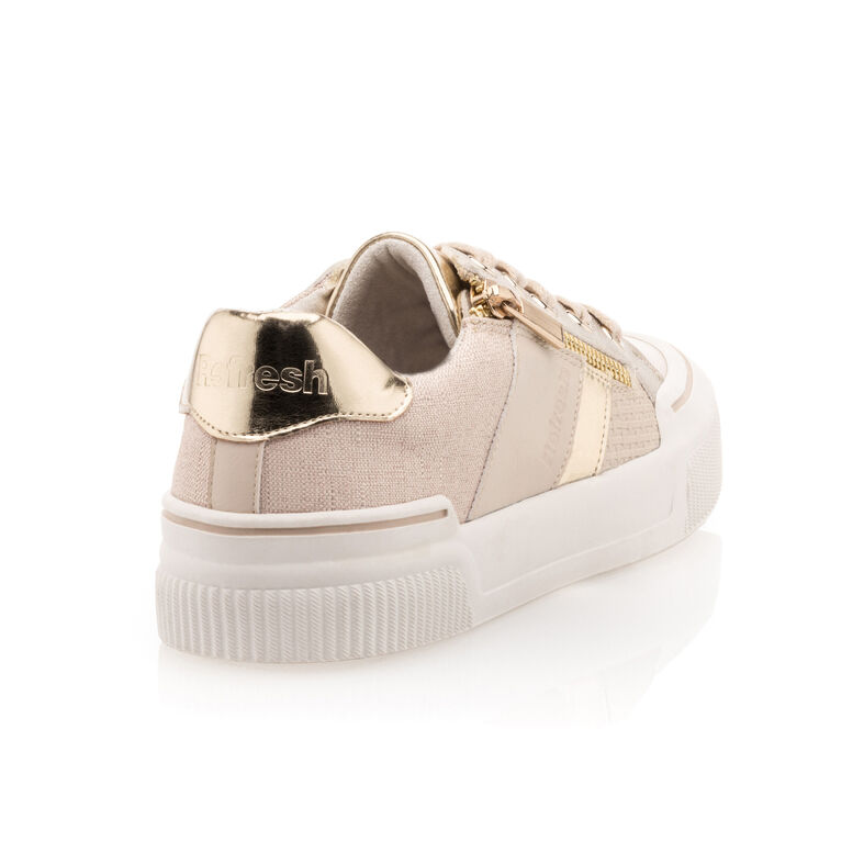 Zapatillas deportivas para mujer color beige.
