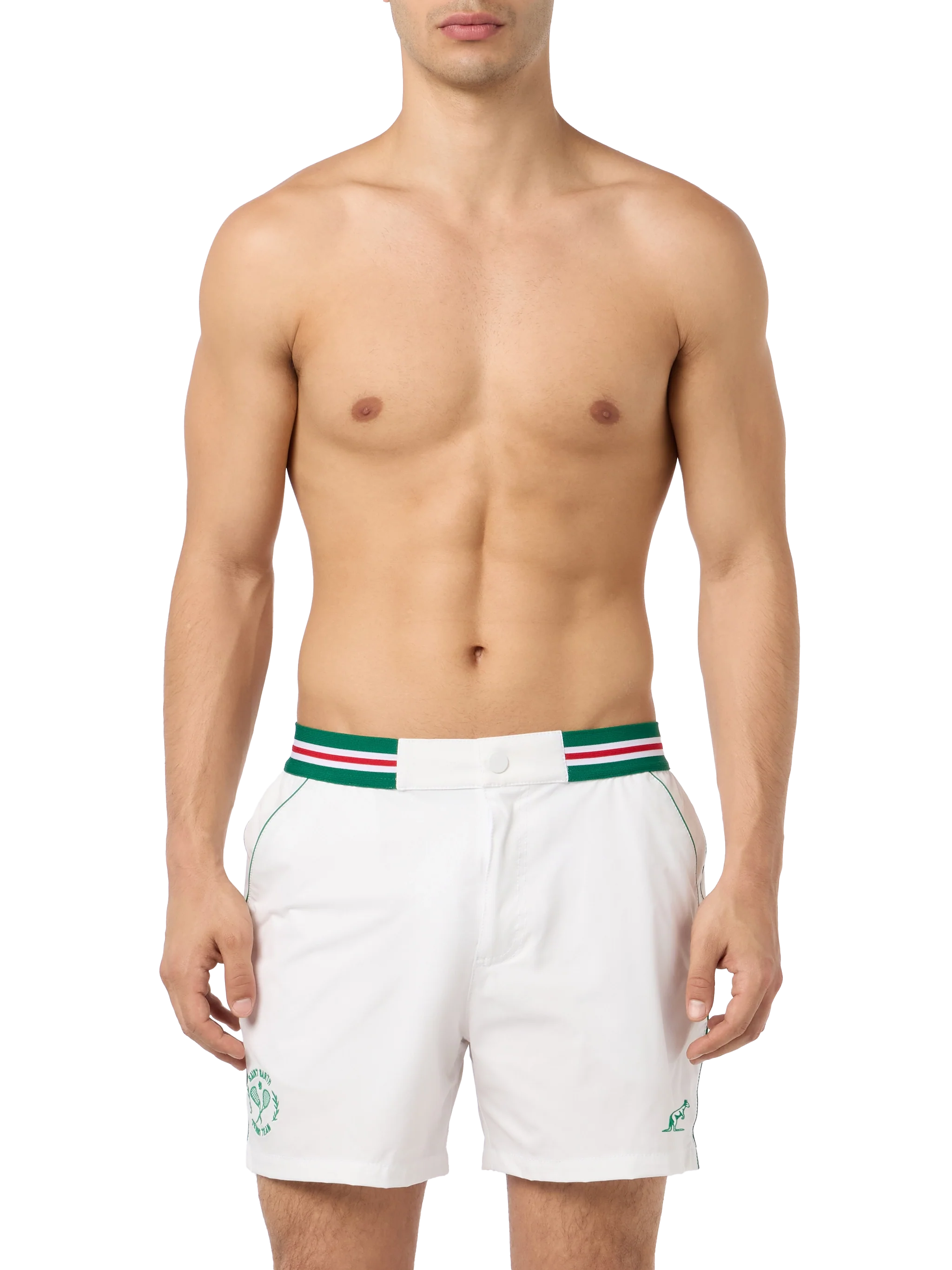 Nad heren zwempak in wit, slim fit model, met een