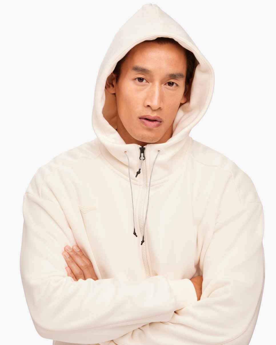 HOKA HOKA Essential Full Zip Hoodie Eggnog