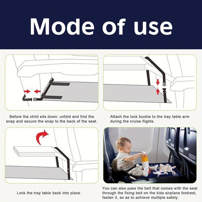 Repose-Pieds Avion Enfant Portable - Hamac pour Siège, Sécurité Supplémentaire Vol, Voyage