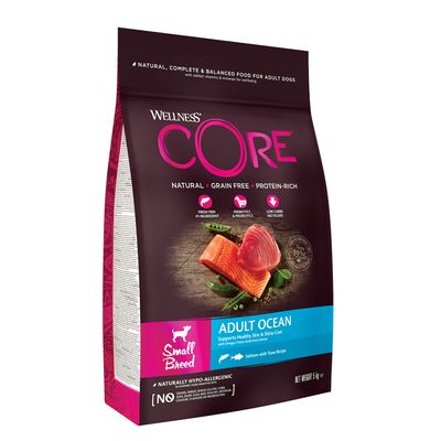 Wellness Core Small Adult -kuivaruoka koirille, merisuolaa
