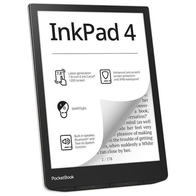 E-reader - PocketBook - InkPad 4 - 7.8-inch - Touchscreen - Stardust Silver