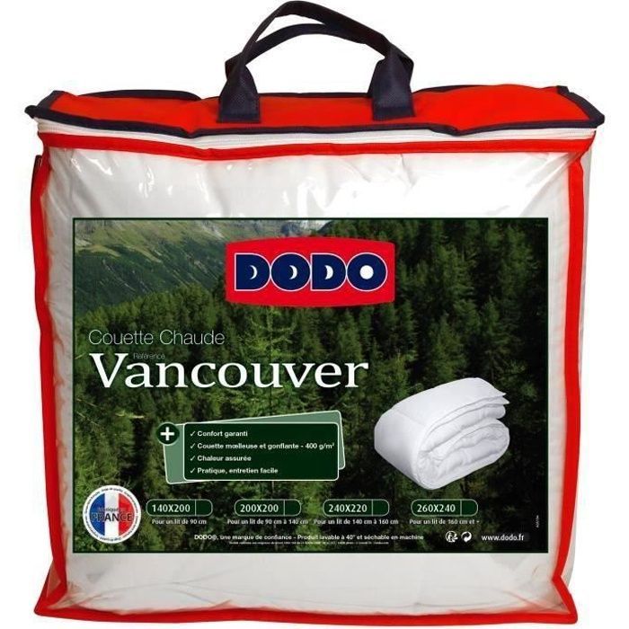 Edredón Vancouver Warm - 200 x 200 cm - 400 g/m² - Blanco - DODO