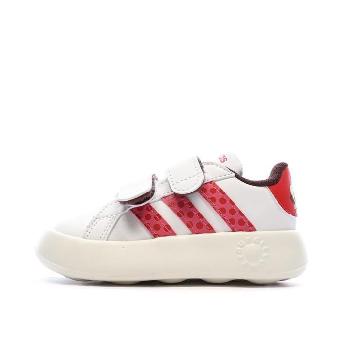 White/Red Adidas Grand Court Minnie Sneakers for Girls