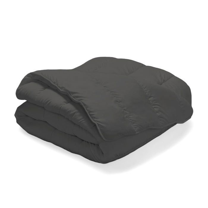 Edredón tipo capullo de peso medio de 140x200cm para cama de 90x190cm - Funda ultrasuave de 350g/m² - Fabricado en Francia - Gris - BLEU CALIN
