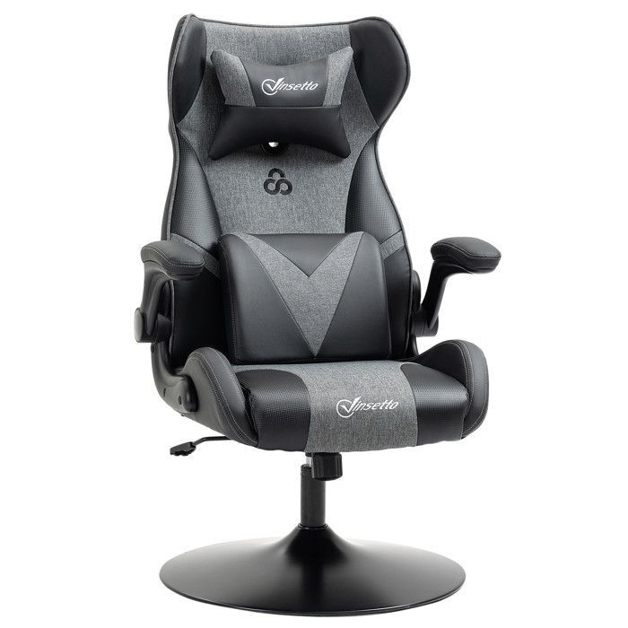 Vinsetto - Chaise de gaming - revêtement synthétique - 69x73x118cm - Noir