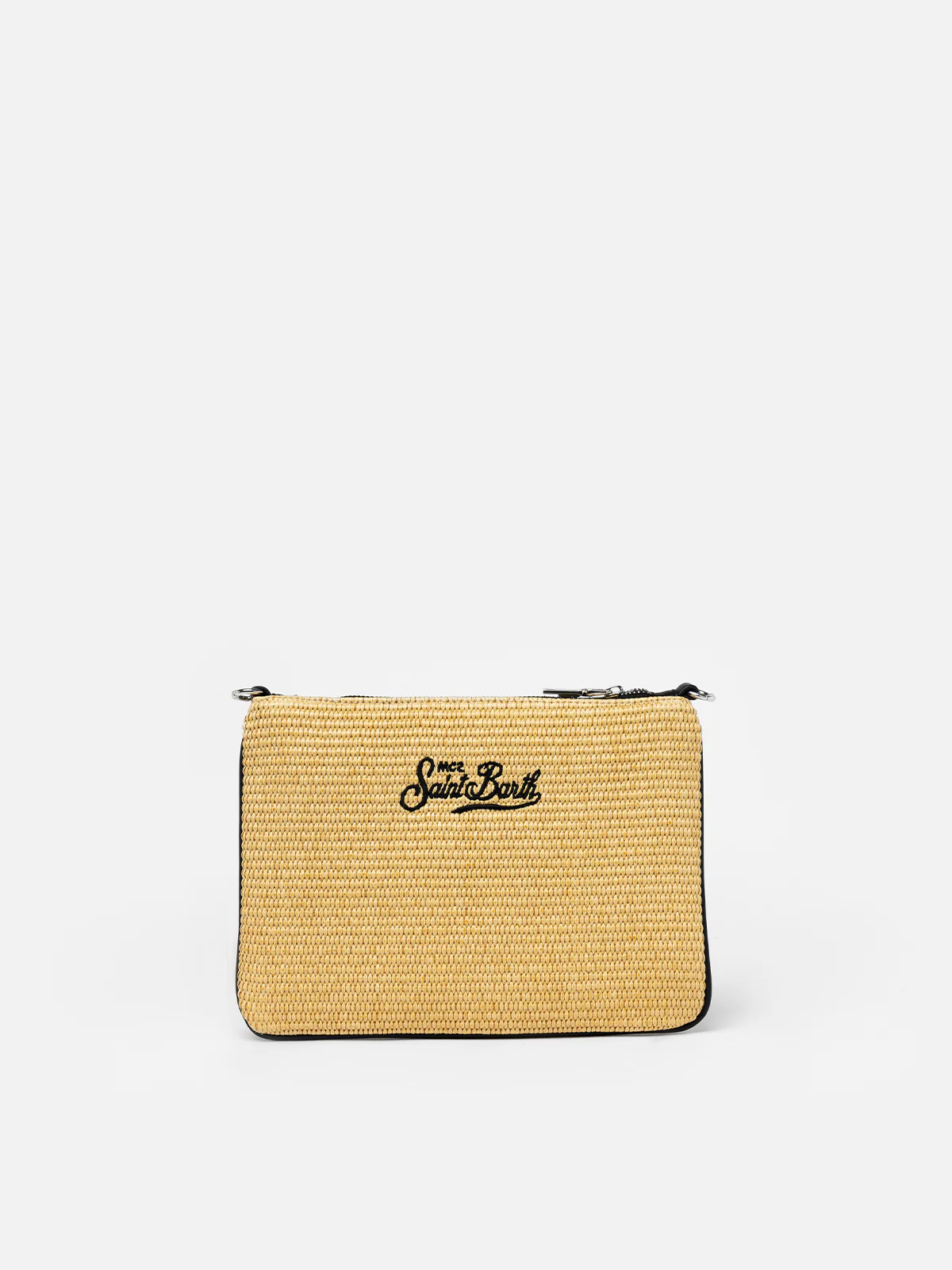 Parisienne clutch van stro met Los Angeles-borduurwerk
