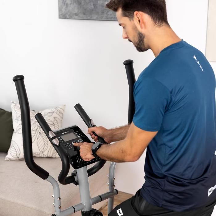 Hop-Sport HS-2050C Cosmo Indoor Elliptische Trainer, 9 kg vliegwiel, 8 niveaus magnetische weerstand, max. 100 kg, zilver