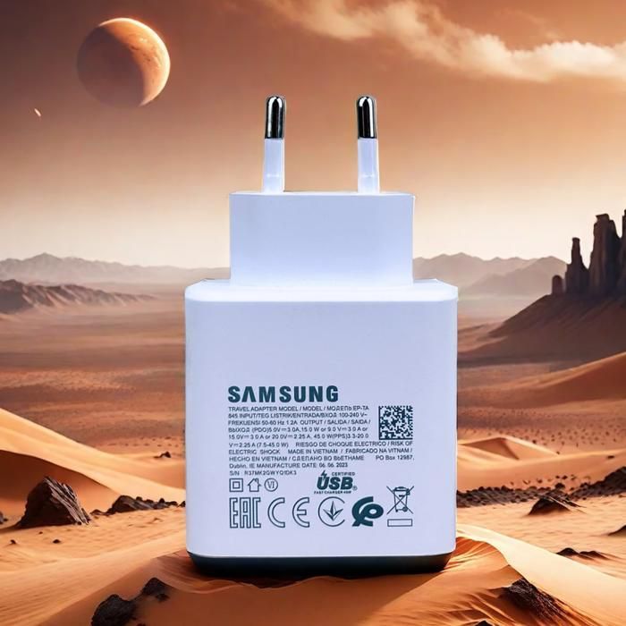 Original Samsung 45W Super Fast Charger, EU Certified USB-C Power Adapter for Galaxy Z Flip 5/4/3, S24 S23 S22 S21