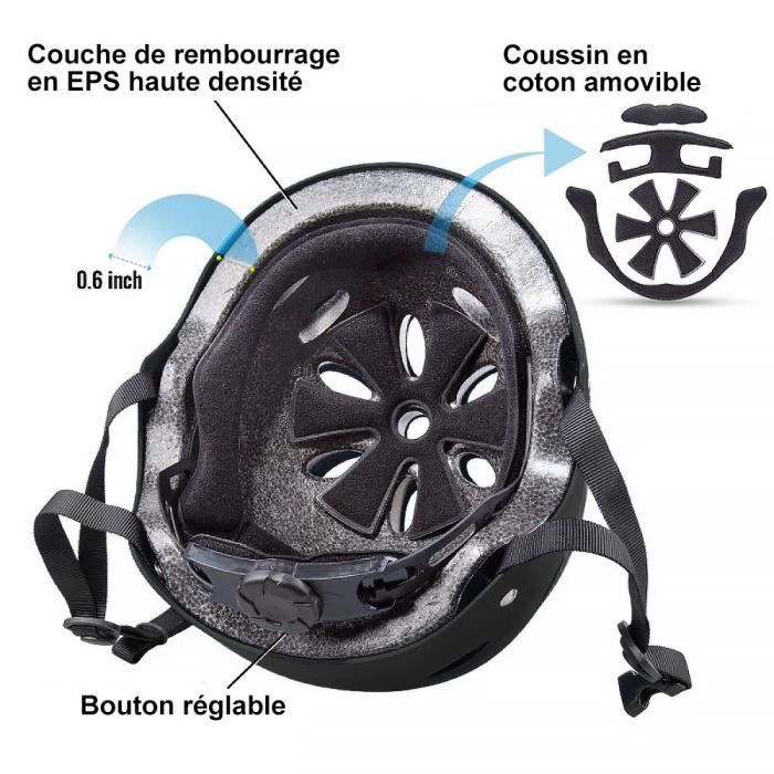 WOZWE Versatile Outdoor Sports Helmet - Black - Road Cycling - Adult - Adjustable Size