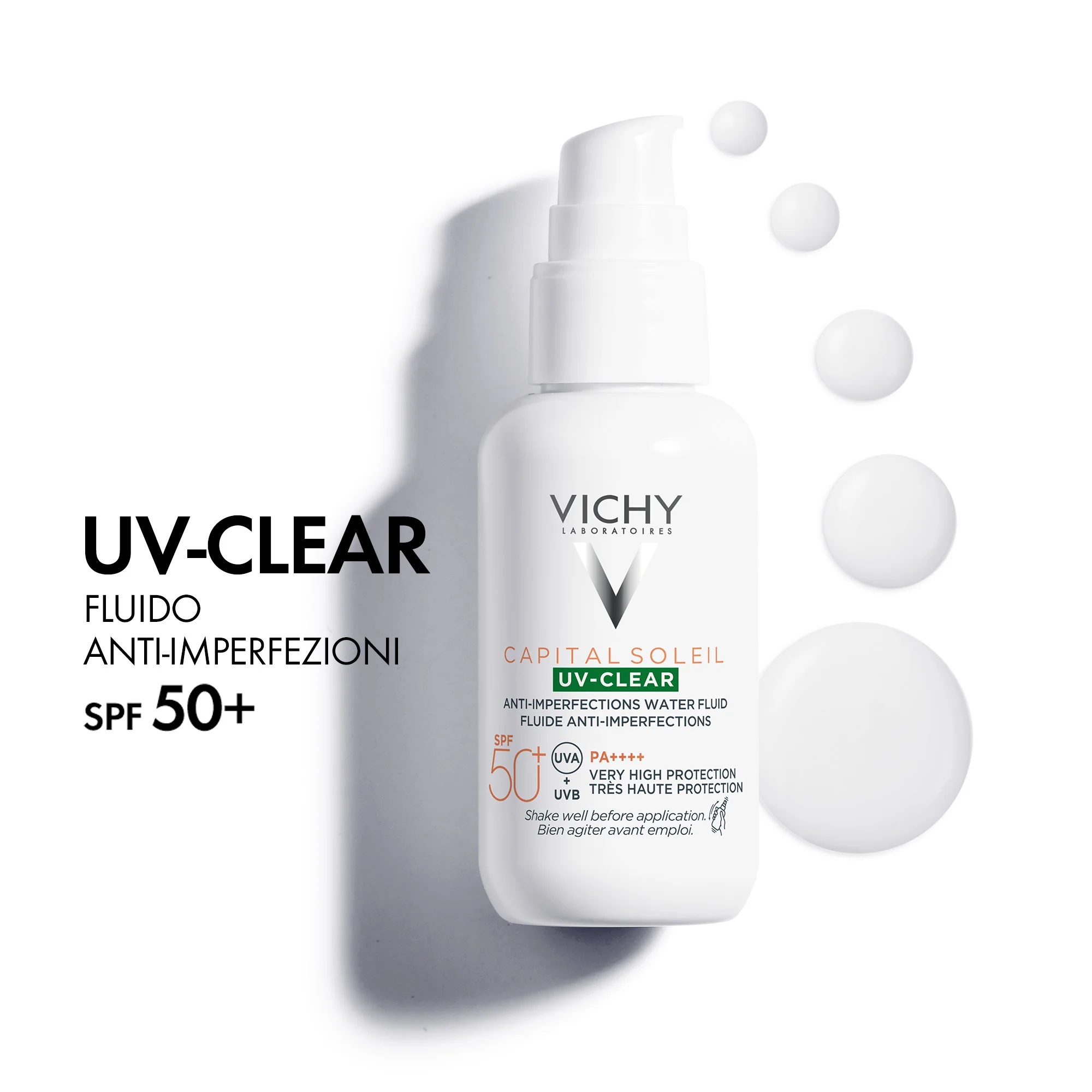 VICHY Vichy Capital Soleil UV Clear FPS 50+ Fluido contra imperfeições da pele 40 ml
